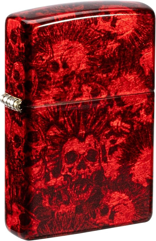 Zippo Lighter: Red Punk Skulls - 540 Fusion 46094