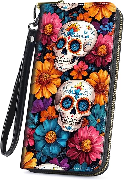 Cute Wallets for Women Girls, Large Capacity PU Leather RFID Blocking Clutch Purse with Wristlet