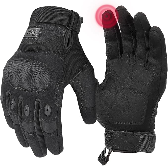 Tactical Gloves for Men, Touchscreen Motorcycle Gloves with Hard Shell & Palm Padding for Sports Motorcycle Cycling Tactical Airsoft Paintball Hunting Hiking Camping Climbing