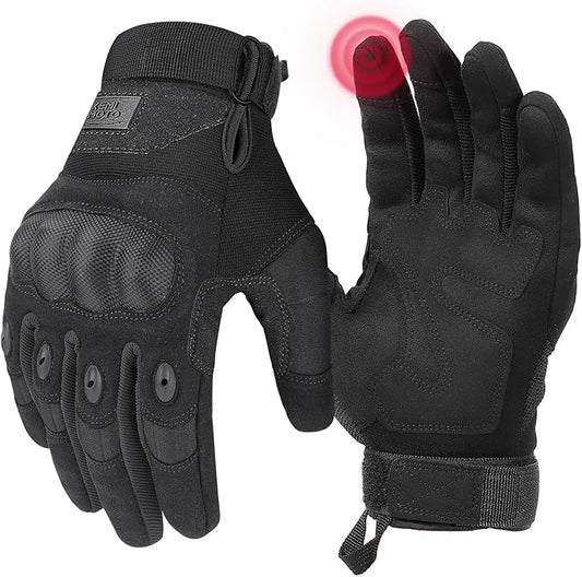 Tactical Gloves for Men, Touchscreen Motorcycle Gloves with Hard Shell & Palm Padding for Sports Motorcycle Cycling Tactical Airsoft Paintball Hunting Hiking Camping Climbing