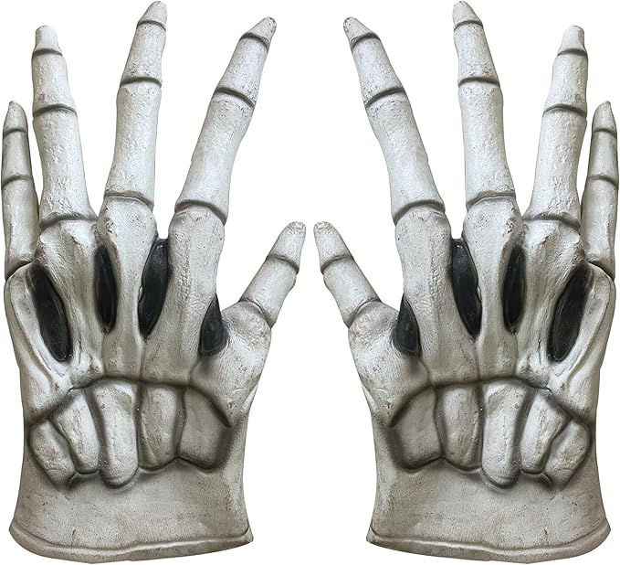 TKYGU Latex Skeleton Gloves – Creepy Bone Hands for Halloween & Cosplay