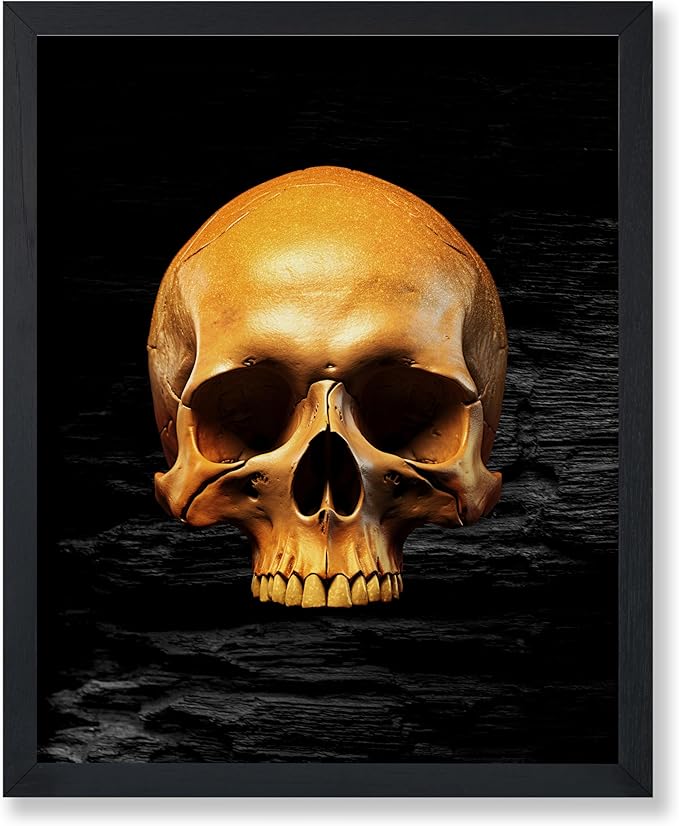 Poster Master Skull Print - Skeleton Poster - Anatomy Art - Halloween Wall Design - Minimal Gift for Men & Women - Gothic Decor for Bedroom, Living Room, Dorm or Office - 8x10 UNFRAMED Wall Art