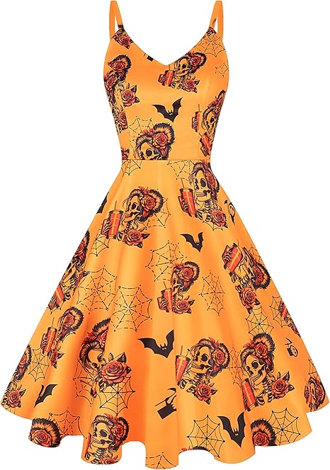 Summer Dresses for Women 2025 V-Neck Spaghetti Strap Sundresses Short Dress with Pockets