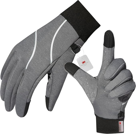 Winter Gloves Men Women, Touch Screen Anti-Slip Warm 3M Thinsulate Running Gloves Lined for Cycling Driving Hiking Walking Gardening