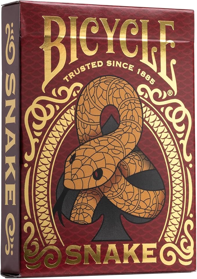 Bicycle Chinese Zodiac Snake Playing Cards, Chinese New Year Edition, Red and Gold Card Deck