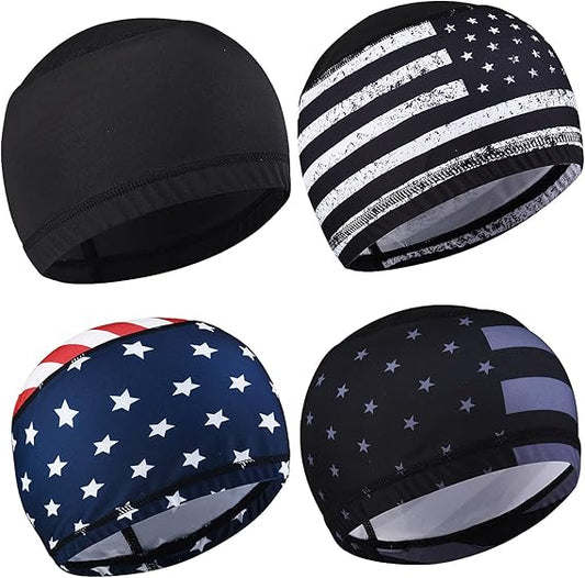 Skull Cap Helmet Liner Hard Hat Liner Running Beanie Head Wrap Bicycle Football Sweat Wicking Cycling Caps for Men Women