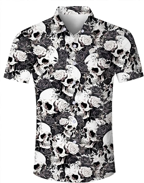 Mens Hawaiian Shirt Casual Button Down Short Sleeve Tropical Beach Dress Shirt for Summer Holiday
