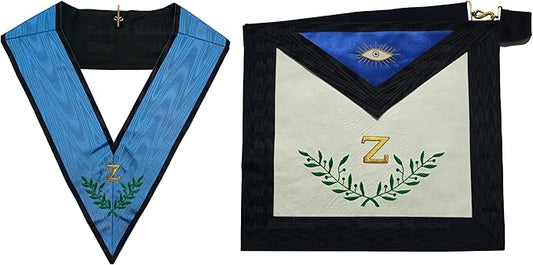Generic Masonic Scottish Rite 4th degree Apron & Collar with Skulls & Bones Logo, Black