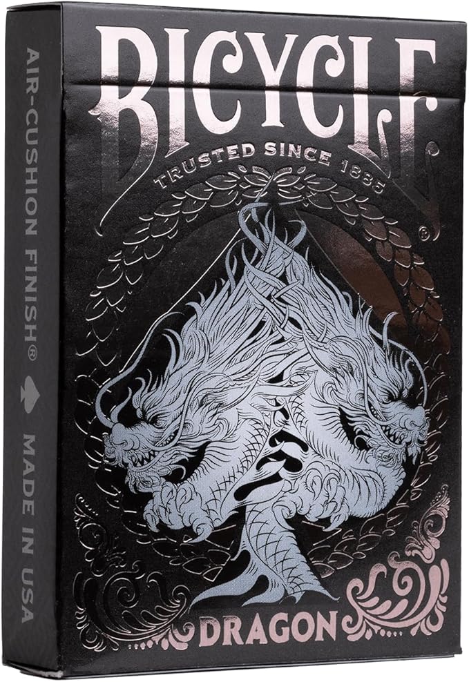 Bicycle Black Dragon Silver Foil Premium Playing Cards, 1 Deck