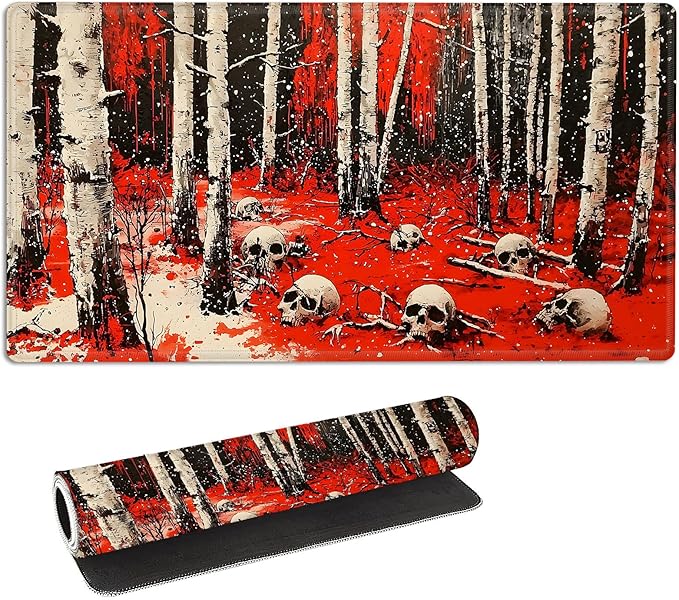 for MTG Playmat with Storage Bag, for TCG Playmat and Playing Card Mat for Magic Board Games, Non-Slip Skull Desk Mat, Stitched Edges Game Mat, Rollable & Foldable Card Playmats