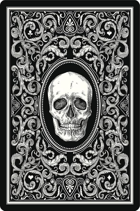 Laminated Human Skull Playing Card Design Art Print Poster Dry Erase Wall Art 24x36