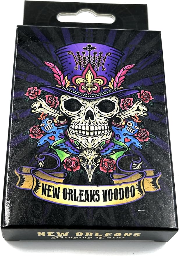New Orleans Voodoo Skull Top Hat Deck of Playing Cards Vieux Carre Bar Pub Home
