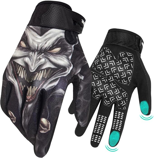 Motorcycle Gloves for Men Women Touchscreen, Lightweight Dirt Bike Glove Non-Slip, Skeleton Motorcycle Riding Glove