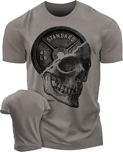 D R DETROIT REBELS Skull Plate Printed Shirts Men's Hardcore Gym Workout T-Shirt
