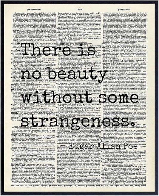 Edgar Allan Poe Quote 8x10 Dictionary Art Wall Decor Picture - Upcycled Vintage Retro Decoration for Home, Office, Apartment, Living Room, Bedroom, Bathroom - Gift for Poetry Fans