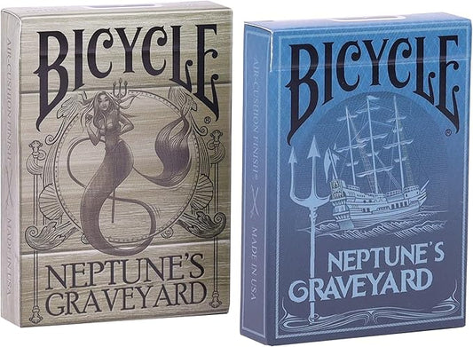 Neptune’s Graveyard Bicycle Pirate Ship & Mermaid Playing Cards - Premium Quality, Ideal for Pirate Parties, Ocean-Themed Decorations & Gifts - 2-Pack Set