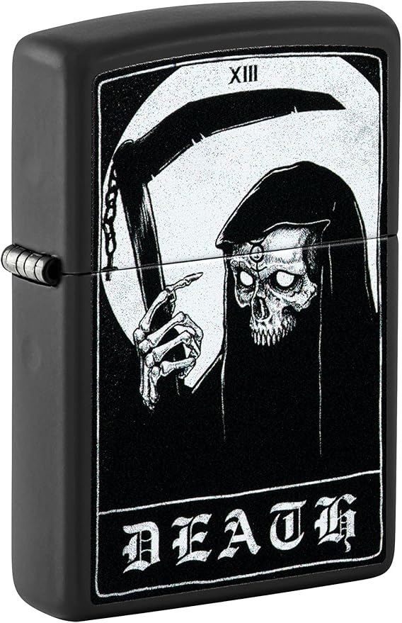 Zippo Lighter: Tarot Card #13, Death - Black Matte 81452