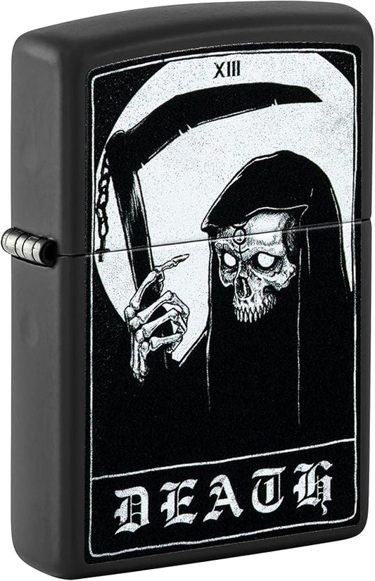 Zippo Lighter: Tarot Card #13, Death - Black Matte 81452