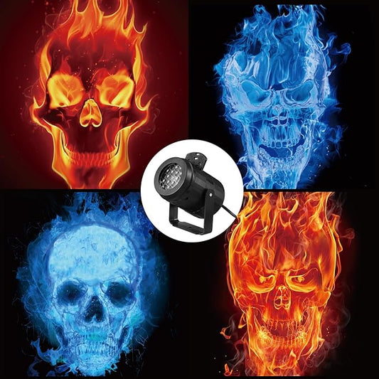 VIHOSE Halloween Skull Projector Hologram Lights for Decoration Outdoor 4 in 1 Projector Digital Decoration Kit for Holiday Indoor Party Yard Decor
