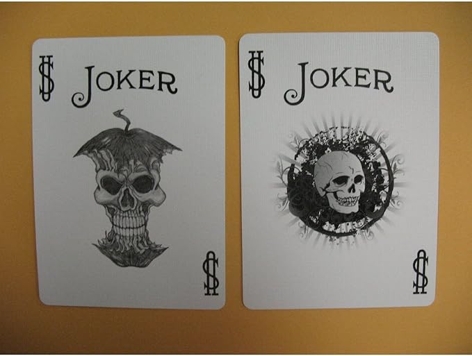 Qiyun RARE Bicycle Black Trace Deck Playing Cards Magic Outline Skull Nuclear New