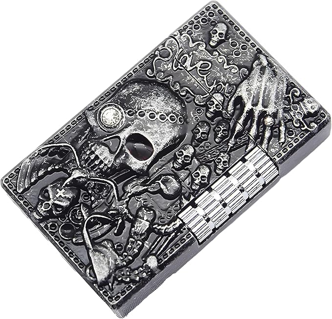 Skull Lighter - Refillable Butane, Windproof, Soft Flame, Metal Skull Design - Men's Birthday Gift