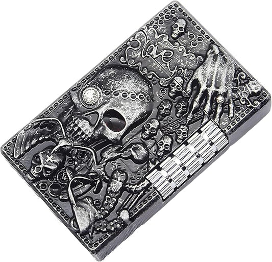 Skull Lighter - Refillable Butane, Windproof, Soft Flame, Metal Skull Design - Men's Birthday Gift