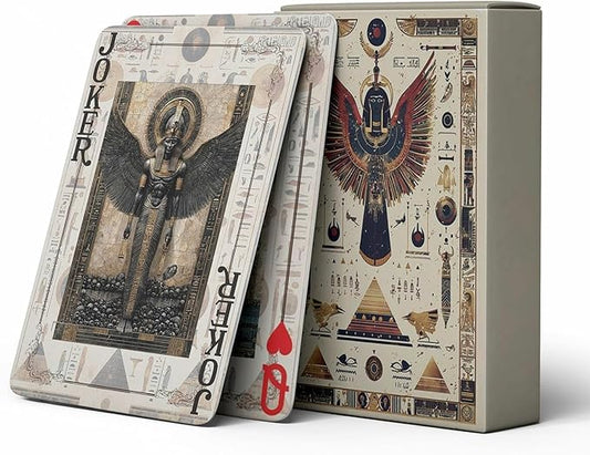 Creative Playing Cards,Tabletop Game Poker Cards,Egyptian Mythology Retro Style Playing Card, Themed Playing Cards, Double-Sided Anti Slip Design, Smooth Hand Feel.