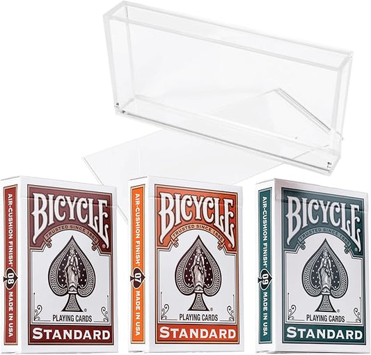 Bicycle Playing Cards 3 Deck Color Series Bundle. Collector's Bundle Including 3 Rider Back Decks Pumpkin, Cinnamon and Wintergreen. Includes Clear Acrylic Display Case.