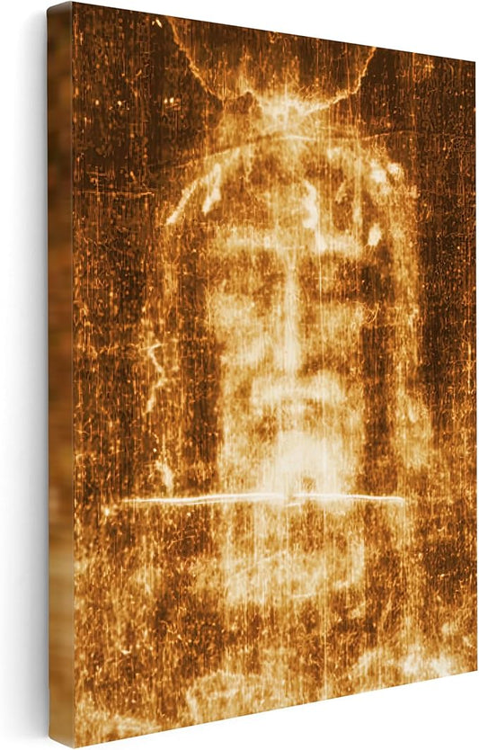 Poster Master Shroud of Turin Canvas - Retro Face of Jesus Print - Jesus Christ Art - Gift for Men & Women - Religious Christian Decor for Bedroom, Chapel or Church - Available in 8x10 to 30x40