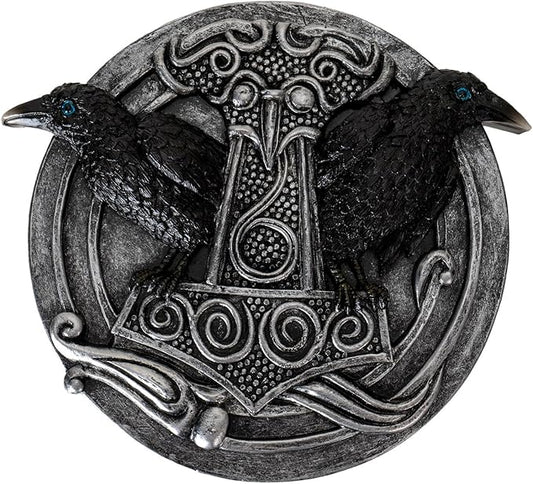 Pacific Giftware Thor’s Hammer Incense Burner with Dual Raven Design Perfect for Viking Home and Halloween Decor or Relxation 5.31" Long