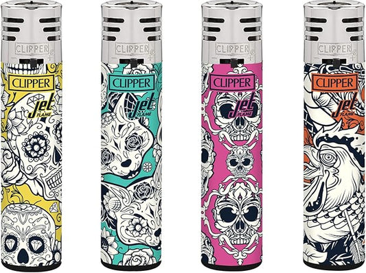 Clipper Lighters Somber Pattern Jet Flame Mix (4ct)