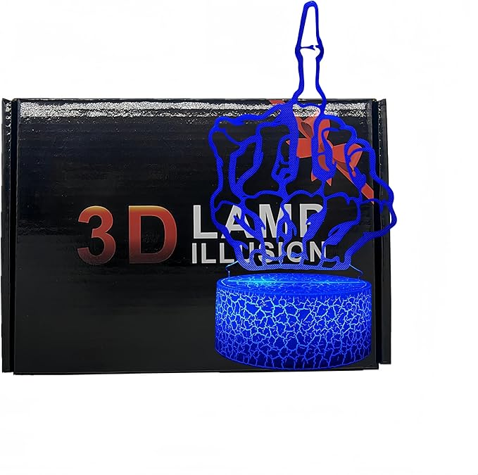 3D Optical Illusion Night Lights Visual Creative LED Desk Lamp Remote Control and Touch Control 7 or 16 Colors Change USB Powered for Home Decorations or Holiday Kids's Gifts (Gesture)