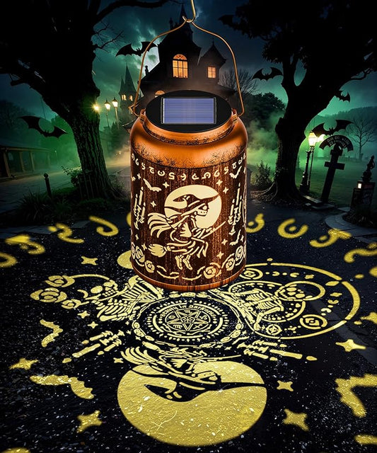 Christmas Stocking Stuffers for Women Solar Lanterns Halloween Decorations Outdoor Witchy Gifts Spooky Skull Gifts for Women Gothic Decor for Garden Yard Patio