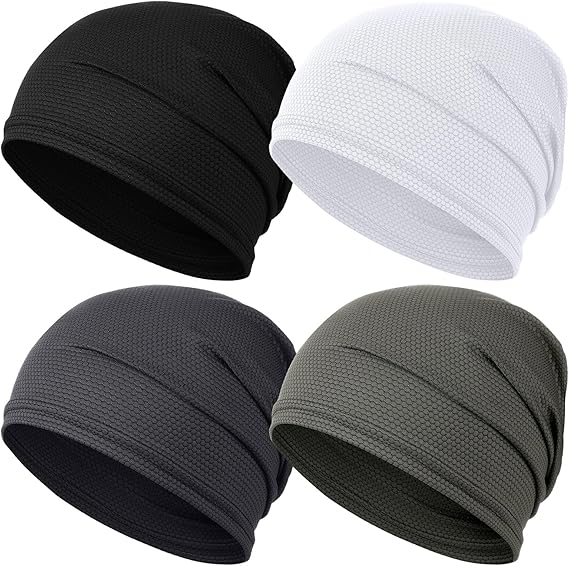 JenPen Cooling Skull Cap for Men Women, Breathable Quick Dry Helmet Liner Sweat Wicking Biker Cap for Running Cycling Sports