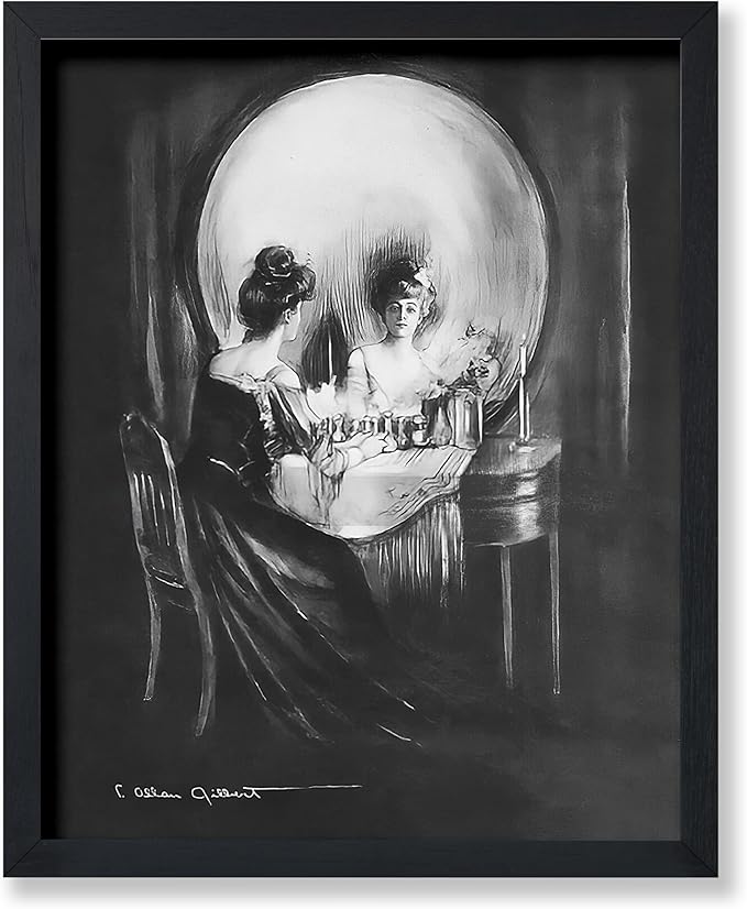 Poster Master Vintage All Is Vanity Poster - Retro Skull Print - Optical Illusion Art - Gothic Gift for Him, Her, Men, Women - Surrealism Wall Decor for Bedroom, Living Room - 8x10 UNFRAMED Wall Art