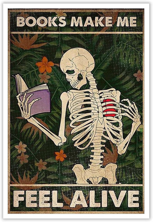 Vintage Creepy Skull Posters Gothic Wall Art Skull Enthusiast Halloween Gifts Painting For Home Living Room Bedroom Wall Decor 12x16in Unframed