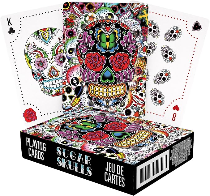 AQUARIUS Sugar Skulls Playing Cards - Sugar Skulls Themed Deck of Cards for Your Favorite Card Games - Officially Licensed Sugar Skulls Merchandise & Collectibles - Poker Size
