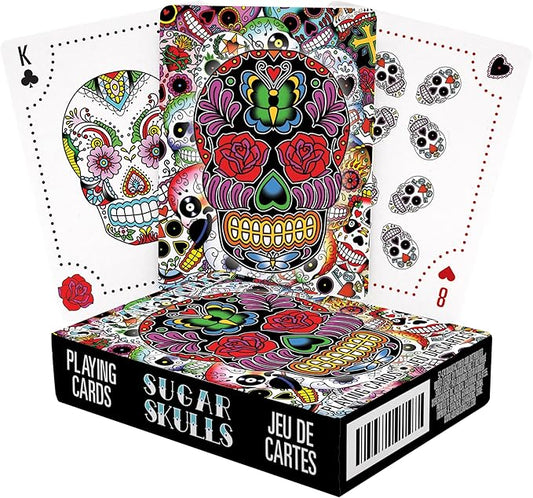 AQUARIUS Sugar Skulls Playing Cards - Sugar Skulls Themed Deck of Cards for Your Favorite Card Games - Officially Licensed Sugar Skulls Merchandise & Collectibles - Poker Size