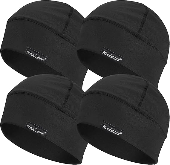 Headshion Cooling Skull Caps for Men Women,2-Pack Lightweight Beanie Helmet Liner Sleep Cap