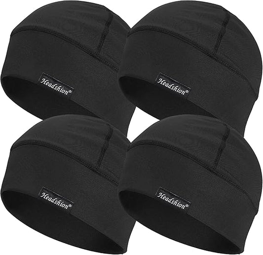 Headshion Cooling Skull Caps for Men Women,2-Pack Lightweight Beanie Helmet Liner Sleep Cap