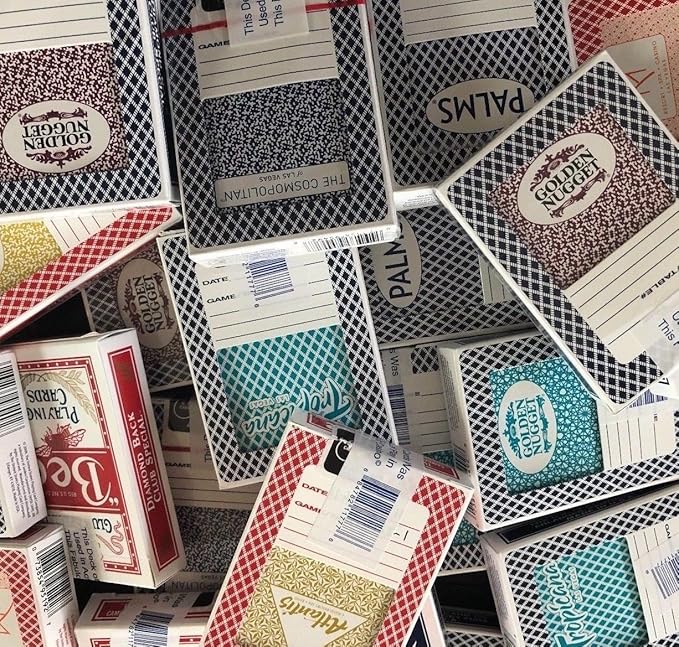 JUSTMIKEO 4 Random Las Vegas Casino Used Playing Cards Deck