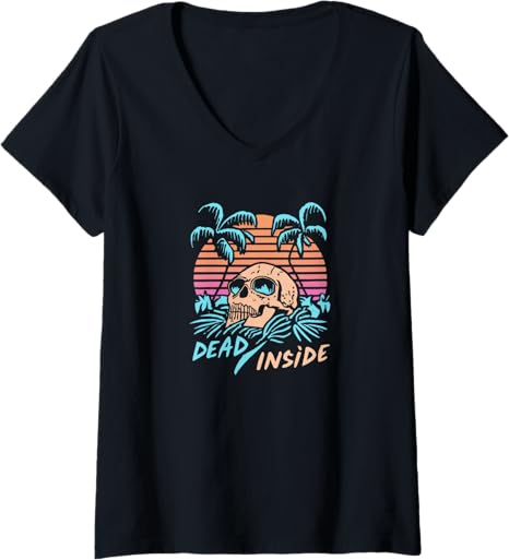 Dead Inside Skull Sunglasses Tropical Palm Trees