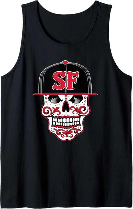 San Francisco Mexican Sugar Skull Design Bay Area Tank Top
