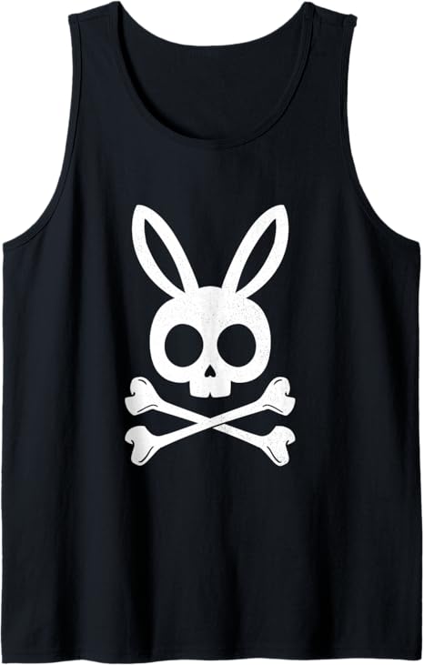 Funny Easter Pirate Jolly Roger Bunny Skull Rabbit Kids Boys Tank Top