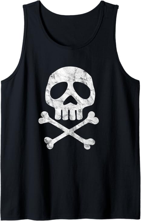 Skull, Space Pirate, Captain Party Halloween Day of the Dead Tank Top