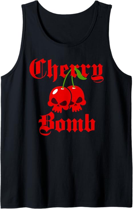 Old English Cherry Bomb Skulls Tank Top