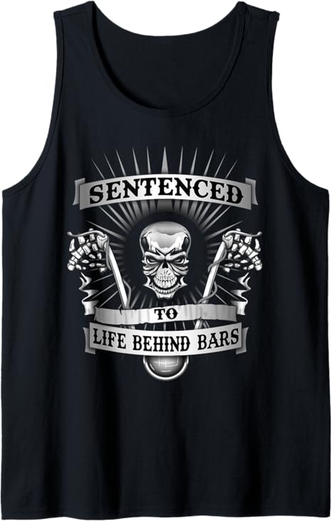 Life Behind Bars Biker Skull Ape Hangers Motorcycle T-Shirt Tank Top