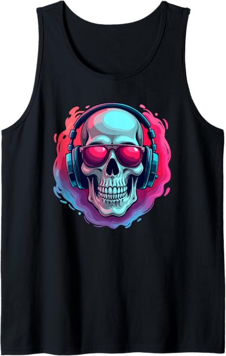 Pop Art Dj Skull Sunglasses Headphones