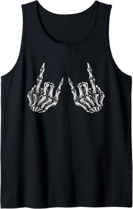 Rock On Rock Star Skeleton Hands Tank Top