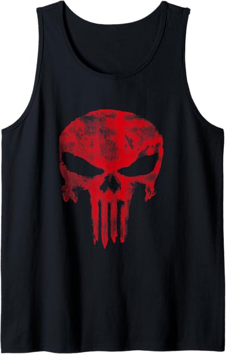 Punisher Distressed Red Skull Chest Logo V2 Tank Top